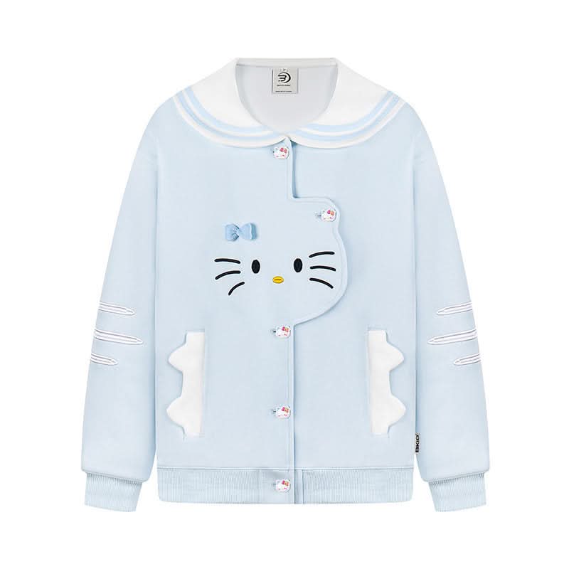 Katzen Marinekragen Jacke für Damen Frühling Lässige Soft Girl Stilvolle Kapuzenjacke
