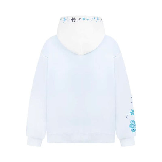 Snowflake Embroidery Hooded Sweatshirt Unisex Couple Loose Outerwear