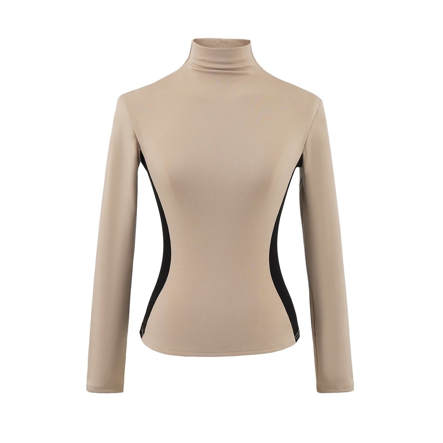 High neck slim fit long sleeved top