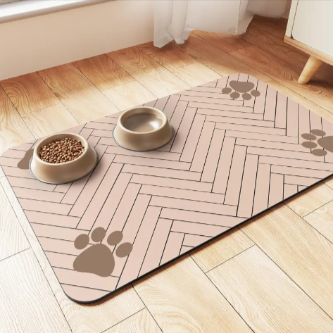 Spritzwassergeschützte Futtermatte für Katzen & Hunde | Schnelltrocknend & Wasserabsorbierender Bodenschutz