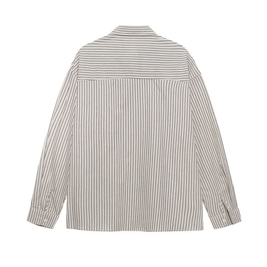 Fake Two Shawls with Vertical Striped Long Sleeves