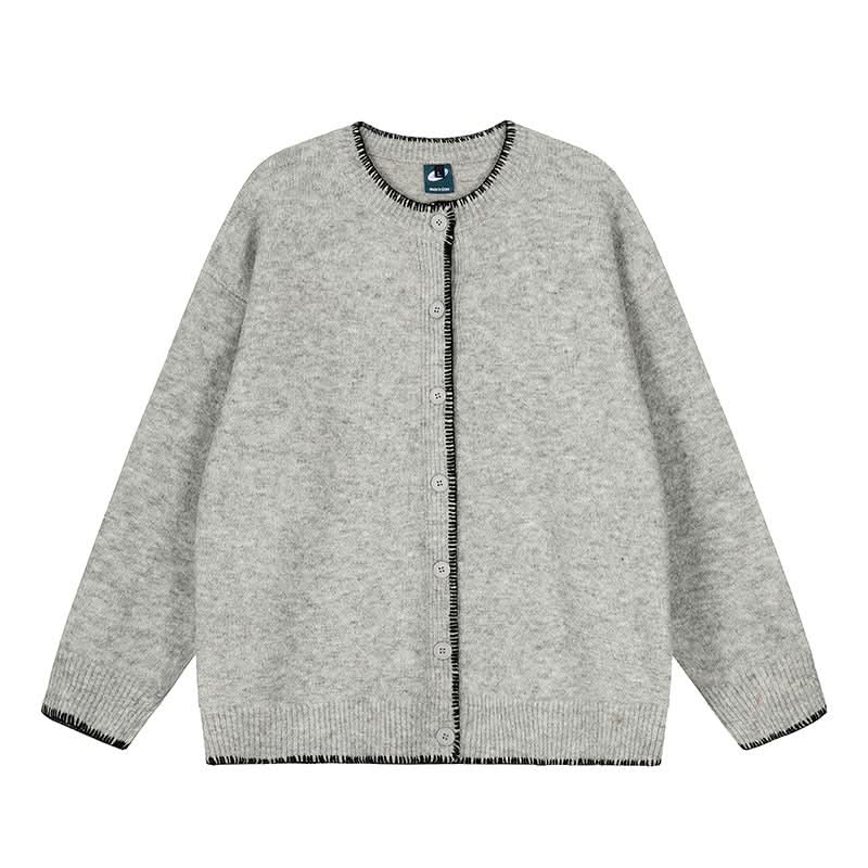 Handgestrickte Strickjacke Lockerer Lässiger Vielseitiger Cardigan