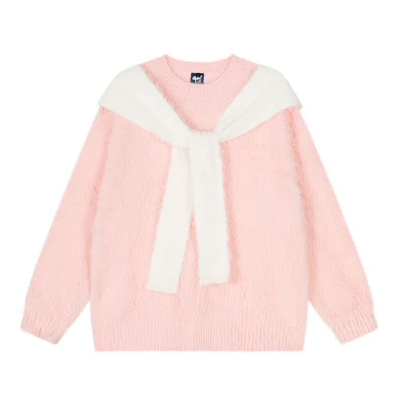 Kaschmir-Strickpullover, locker, Oversized, Kapuze, schick, koreanischer Stil, Strickoberteil