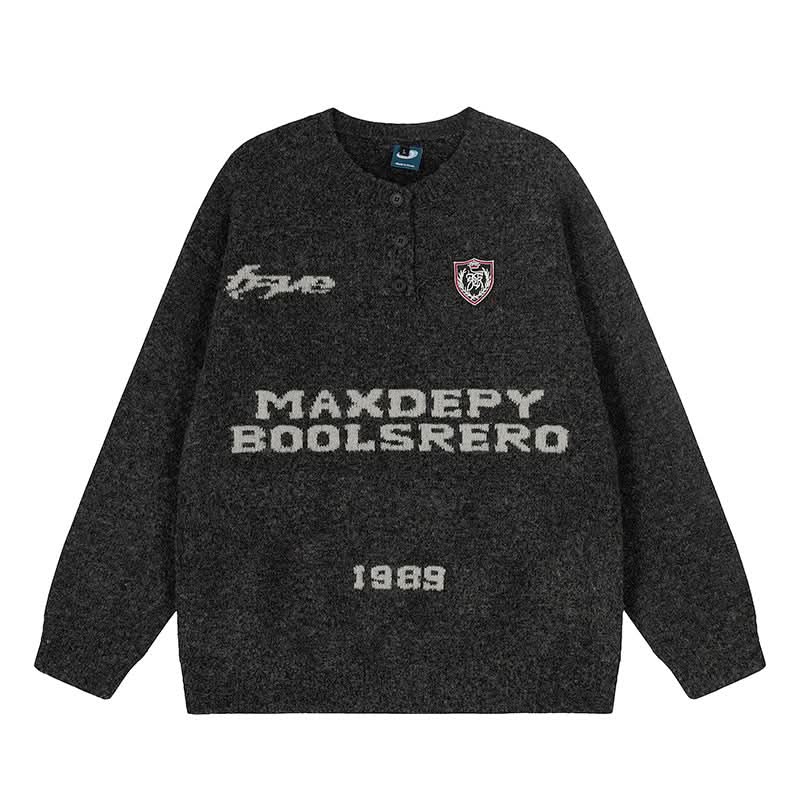Faux-Nerz-Print Rundhals-Pullover für Damen, lockeres Strickoberteil