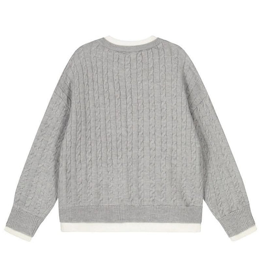 Knit Sweater for Women Solid Color High-End Cardigan