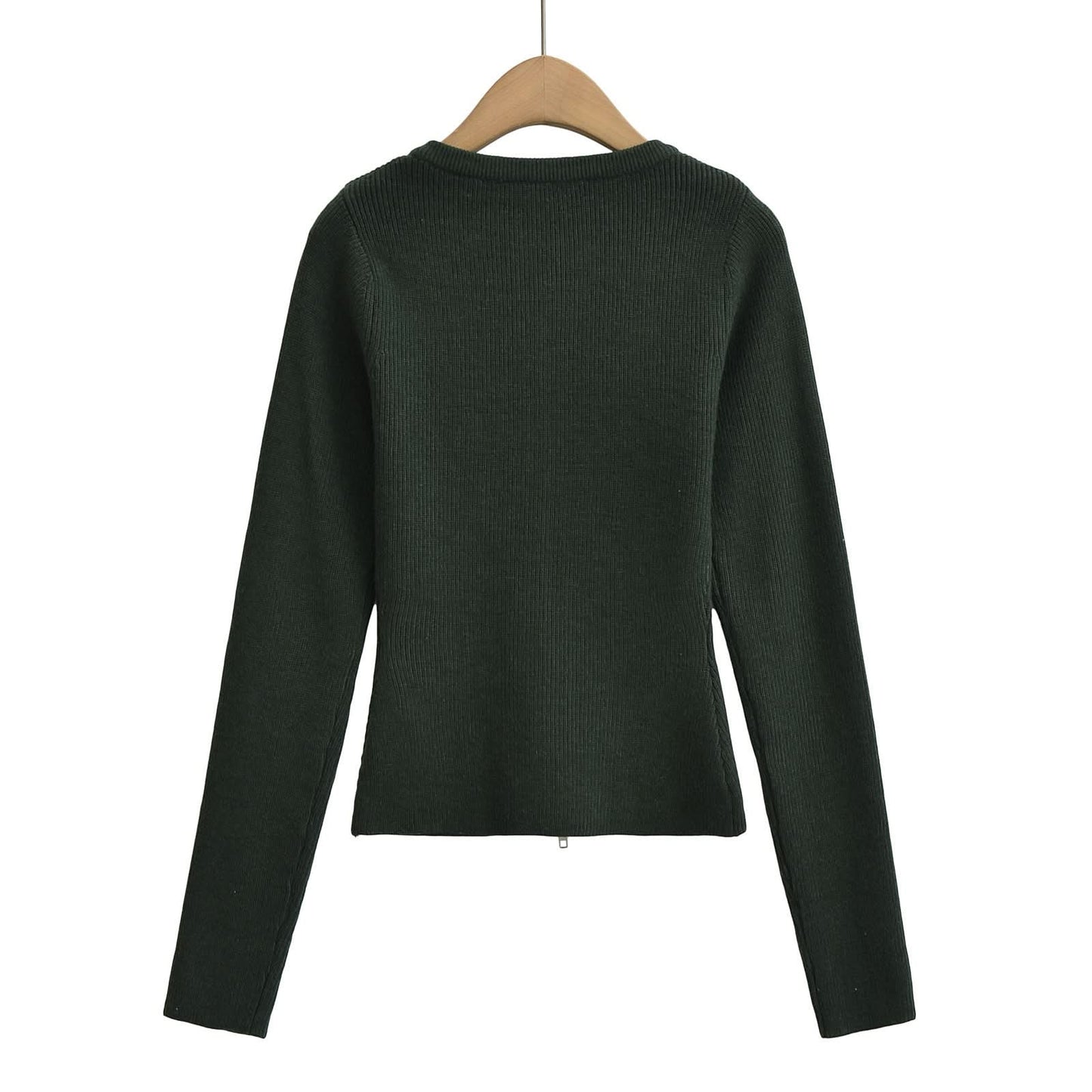 Enganliegender, kurz geschnittener Pullover mit Rundhalsausschnitt und langen Ärmeln