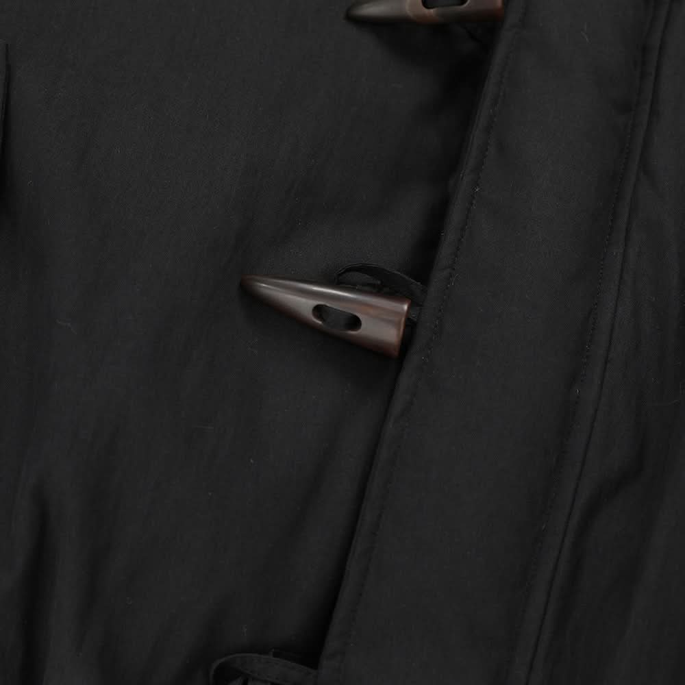 Cow horn buttoned fur collar hooded cotton jacket