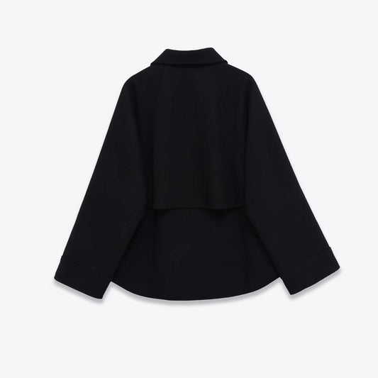Wool blend zipper jacket