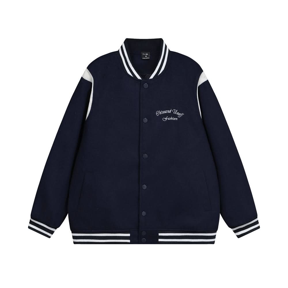 Color blocked baseball jacket