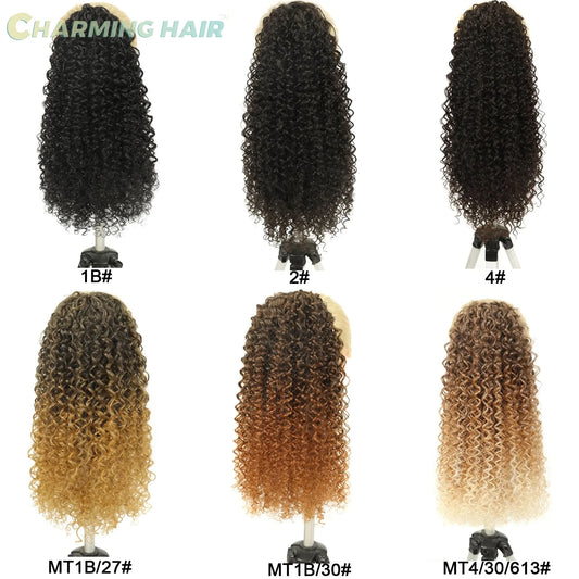 Rabo de Cavalo Curtos Ondas Profundas Cabelo Fibra Proteica Orgânica de Alta Qualidade Afro Cacheado 60cm100g "PATRICIA"-MODA