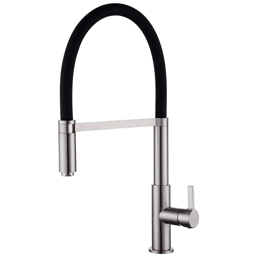Smesiteli Kitchen Faucets Round Matte Black Brass Single Handle Single Hole 360 Degree Swivel Mixer Sink Tap Pull Out Down Taps