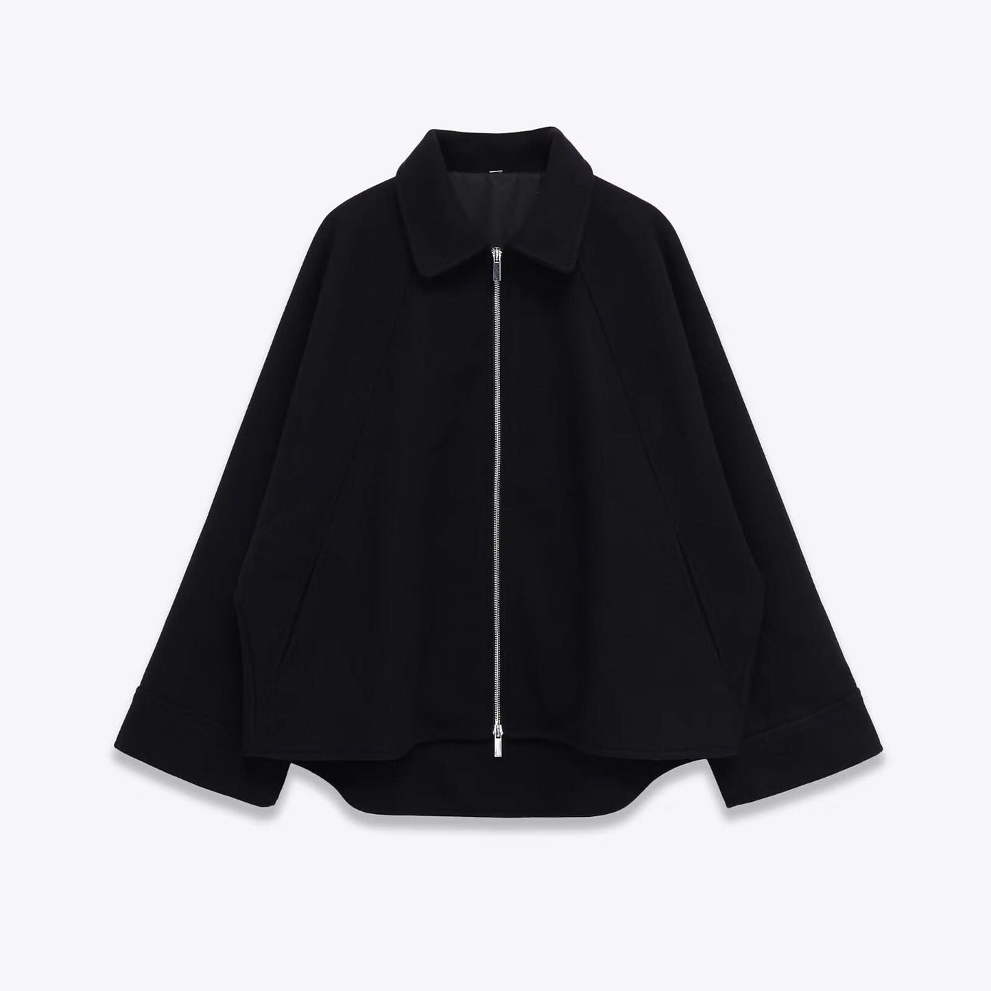 Jacke mit Reißverschluss aus Wollgemisch