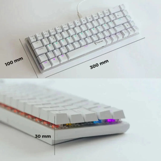 Teclado Mecânico Gamer 60% Computador Rgb Hot Swap Usb Pc