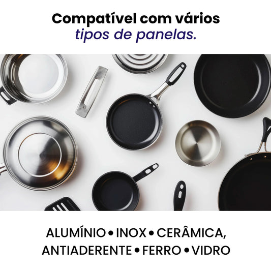 Fogão Elétrico Portátil de 2 Bocas com 2000W de Potência Cada, Design Moderno em Inox, Controles Independentes