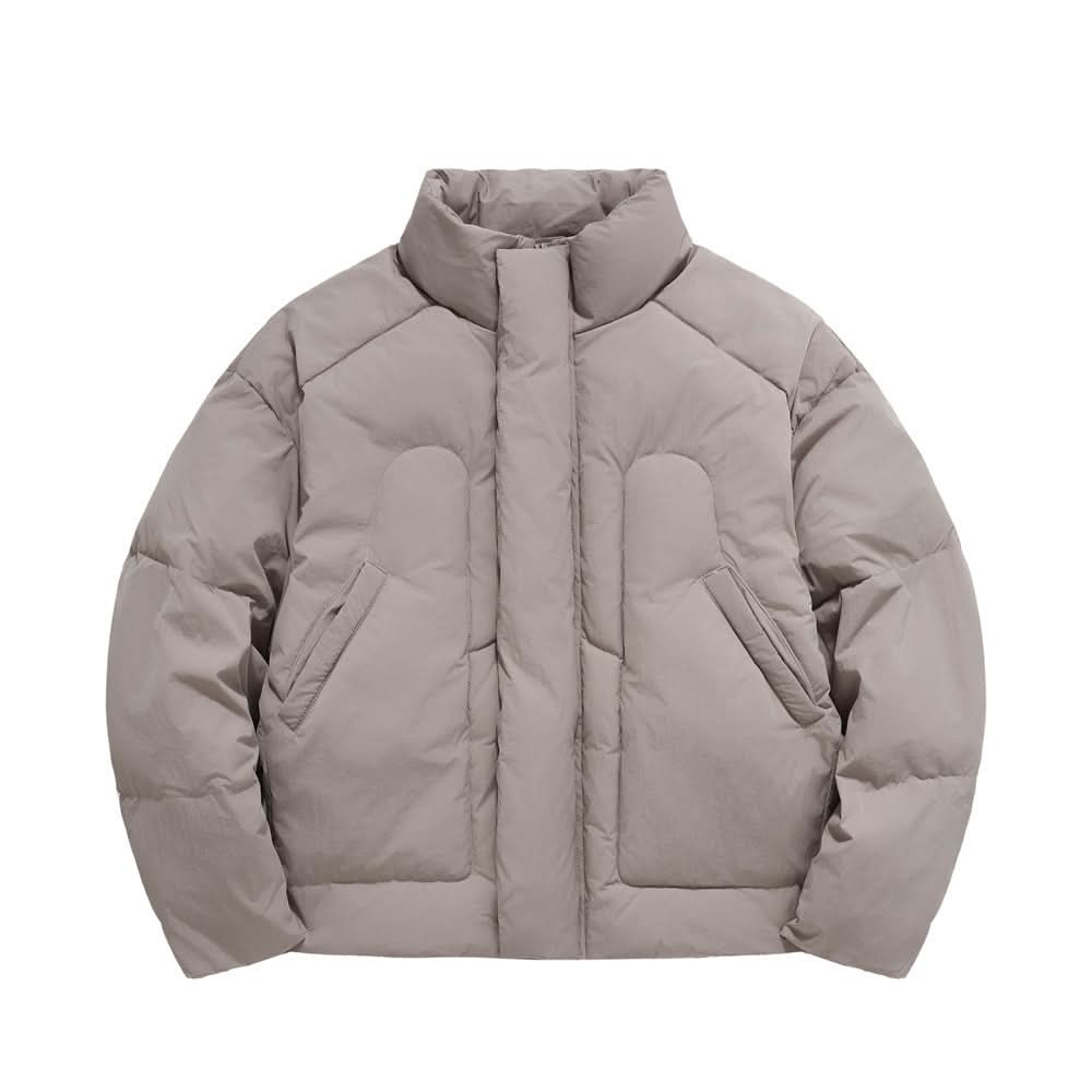 Dicke Baumwolljacke mit halbem Stehkragen