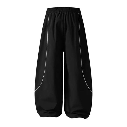 Patchwork Color-Blocked Unisex Spring Casual Loose Wide-Leg Pants Sports Long Pants