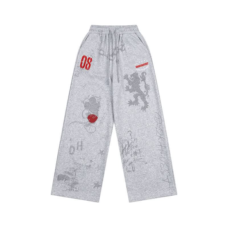 Lässige weite Sweatpants im College-Stil für Männer und Frauen