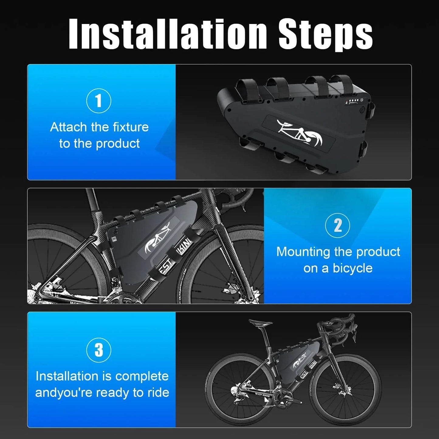 Hochwertige 72V Elektrofahrrad-Akkus 20Ah Lithium-Ionen-Pack für Dreieckstasche des E-Bikes zur Verwendung im E-Bike
