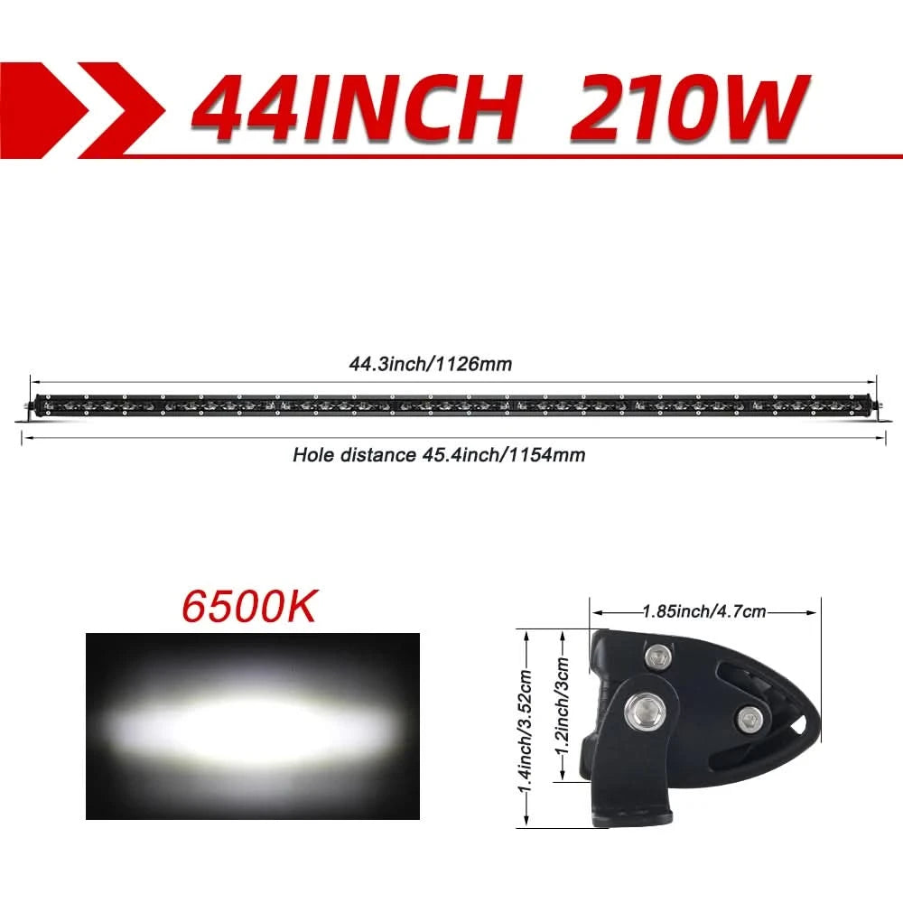 CO LIGHT 50 inch 240W Slim LED Light Bar Single Row Spot Flood Combo Beam Offroad Led Work Light 12V 24V for ATV SUV Lada Boat