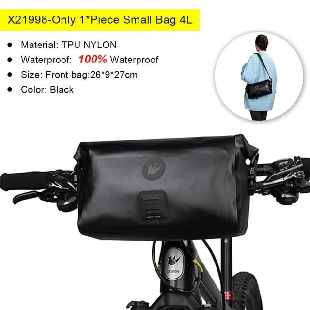 Rhinowalk Fahrradtasche Lenkertasche Wasserdicht Vordertasche Fahrradtasche MTB Multifunktionale Portable 12L MTB Rennrad Lenkertasche