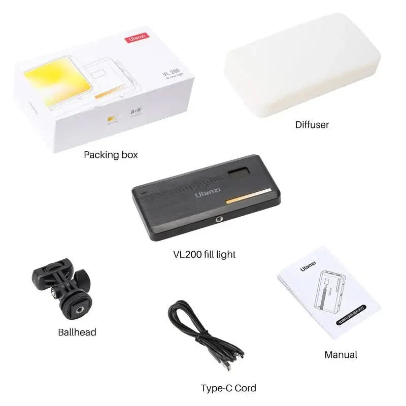 Ulanzi VIJIM VL81 VL200 3200k-5600K Dimmbare Mini-LED-Videoleuchte für Smartphone-SLR-Kameras, wiederaufladbar, Vlog, 3000mAh, Aufhelllicht