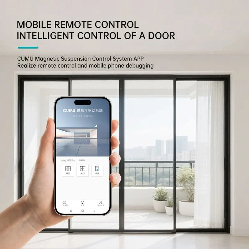 Moderne automatische, geräuschlose, elektrische Schiebetüreinheit mit Magnetfederung für Haushalt, Induktions-Türschiene, Smart Electric Apartment