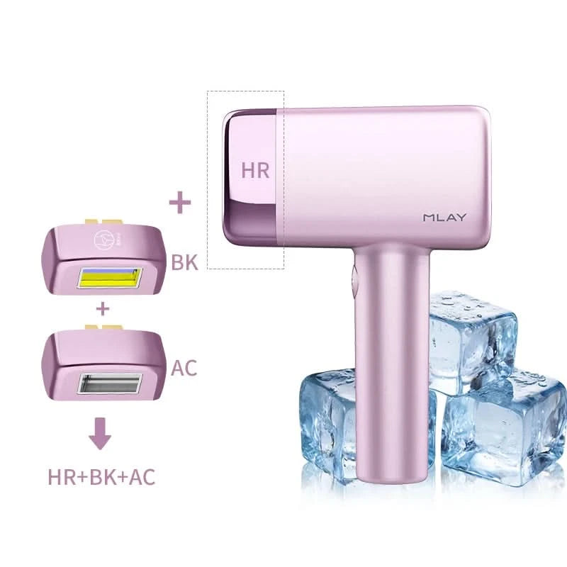 MLAY T14 IPL ICE Kühlung IPL Laser Epilierer Haarentfernungsgerät für zu Hause, austauschbare Lampen für Gesicht, Körper, Bikinizone, für Frauen und Männer, schmerzfrei