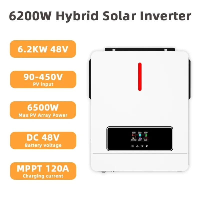 Y&H 10.2KW/6.2KW Hybrid-Solarwechselrichter Ein/Aus-Netz-Wechselrichter 48V 220V Reiner Sinuswellen-Wechselrichter MPPT 160A/120A Laderegler