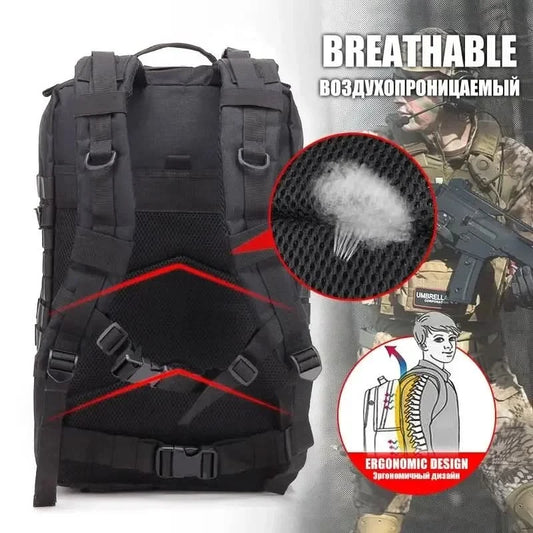 45L Man Hunting Tactical Backpacks Outdoor Traveling Trekking Bags Outdoor 3P School Pack EDC Molle Pack for Hiking Bag