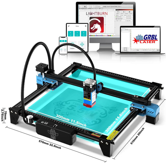 Twotrees 40W/80W Woodworking CNC Laser Engraver TTS PRO Wifi APP Control Metal Glass Ceramic Engraving Wood MDF Acrylic Cutting