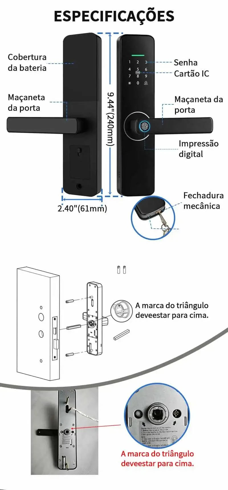 Do Brasil Tuya wifi Digital Electronic Door Lock App Remote Unlocking Fingerprint Door Lock for home house apartment