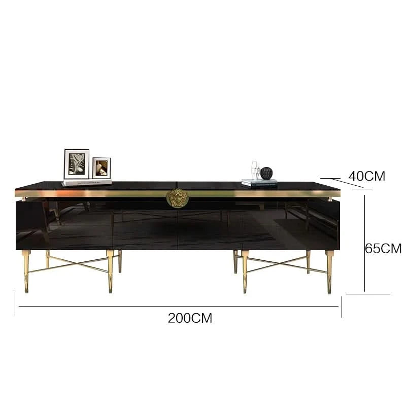 TV Table Small Sitting Room Ground Ark Of Stainless Steel Wooden Furniture Of The Lacquer That Bake