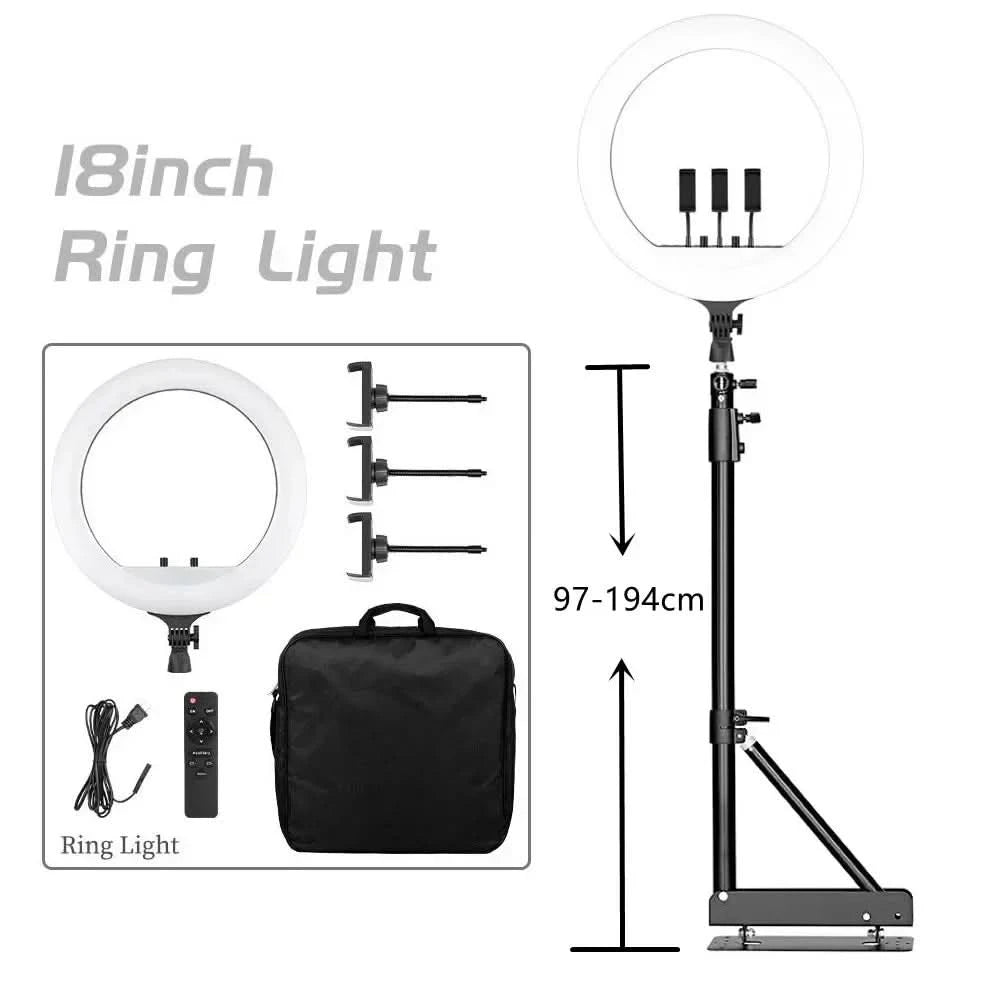 SH 45cm 18 Zoll Ringlicht mit Stativ USB-Lade-Selfie-LED-Lampe Dimmbares Fotolicht für Fotografie Studio