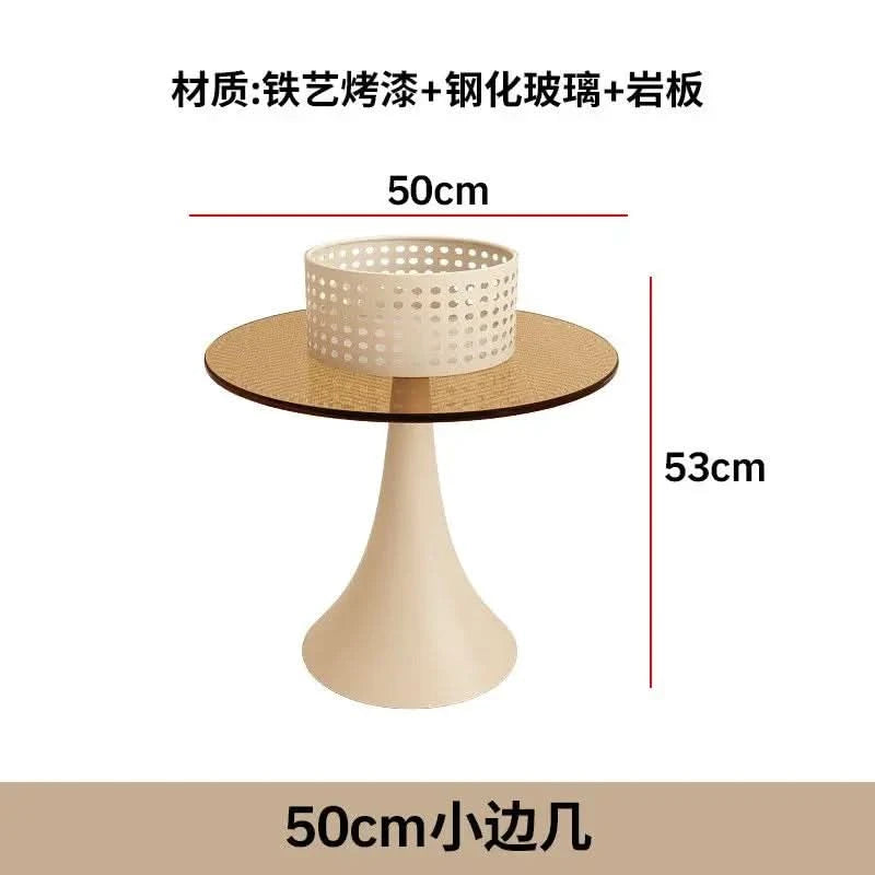 French Glass Top Coffee Table Round Glamour Modern Aesthetic Coffee Table Beauty Nordic Mesa De Centro Living Room Furniture