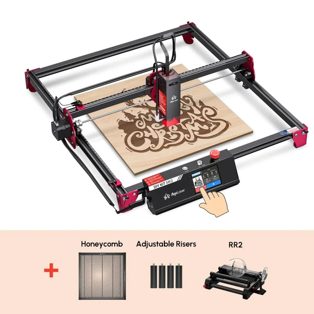 AlgoLaser DIY KIT MK2 10W für Neueinsteiger Holzgravur Mini-Maschine für DIY-Bastelarbeiten Glas Leder Gravurbereich 400X435MM