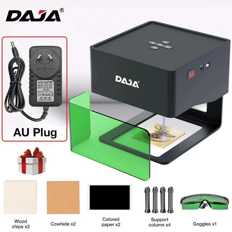 DAJA DJ6 Lasergravierer Logo Marker Maschine für Haushalts-Holzarbeiten Markierungsmaschine unterstützt drahtlose BT Handy-App-Steuerung