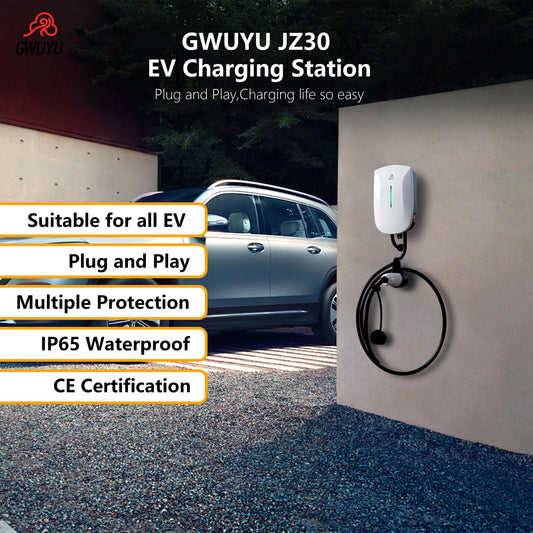 Wallbox EV Charger 32A 7KW 16A 11KW 22KW 3Phase Electric Vehicle Charging Station Type2 IEC62196-2 Socket 5m Cable Plug and Play