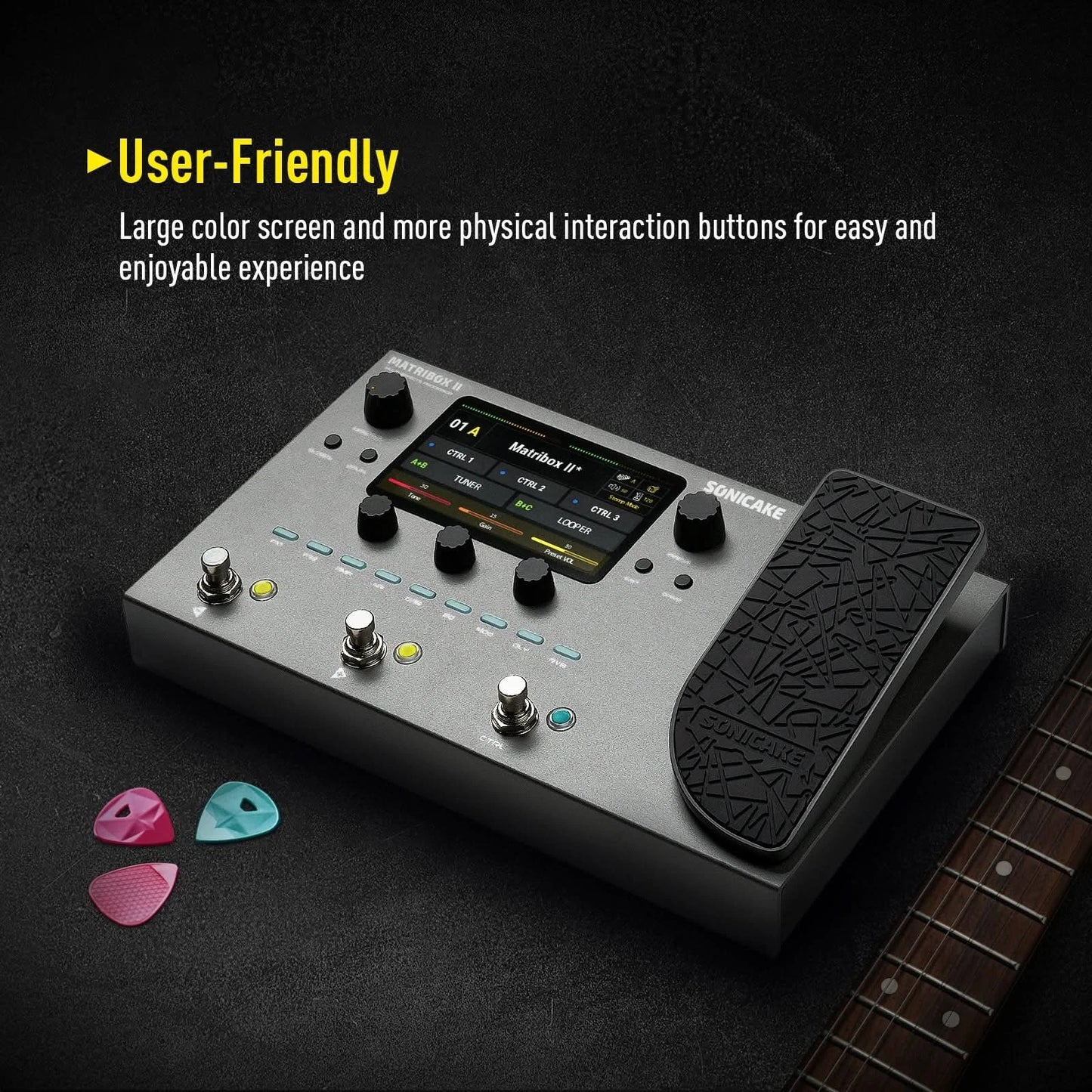 SONICAKE Matribox II Brasil New Guitar Bass Amp Modeling Multi-Effects Processor with Expression Pedal FX Loop MIDI Stereo USB