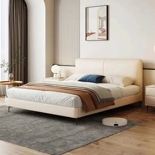 Hotel Modern Bed French Luxury High Quality Leather Fashionable Beds Confortable Solid Wood Bed Letti A Castello Home Furniture