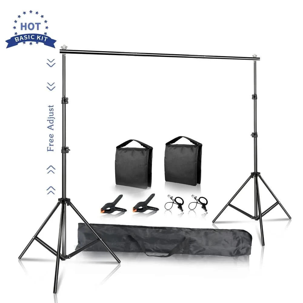 SH Fotohintergrund-Stativ-Hintergrundsystem-Set mit Tragetasche für Musselin-Fotostudio