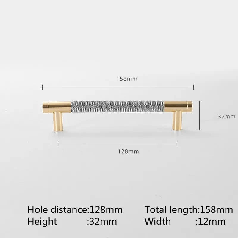 KK&FING Aluminium Knurled Handle Furniture Gold Cabinet Knobs Long Handles Kitchen Cupboard Drawer Knobs Dold Knobs And Pulls