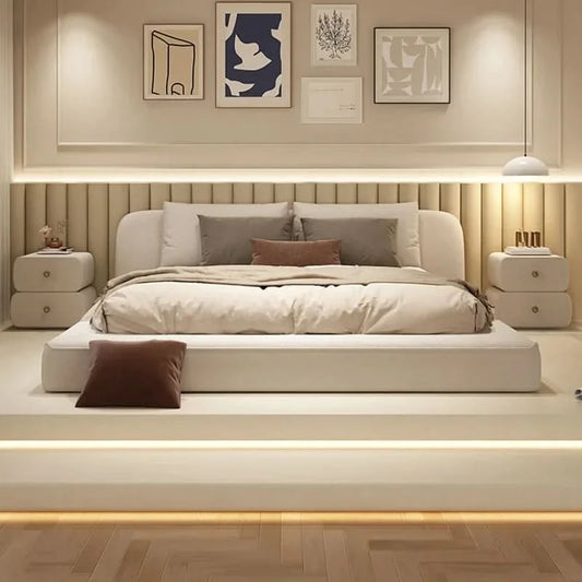 Queen Size Marriage Bed Modern Minimalist Multifunctional Bedroom Bed Storage Space Camas De Casal De Luxo Home Furniture