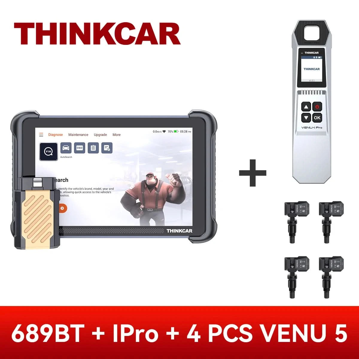 THINKCAR THINKSCAN 689BT Schlüsselprogrammierung TKEY 101 Automotive Diagnosewerkzeug bidirektionaler Obd2 Scanner ECU Codierung CANFD DOIP