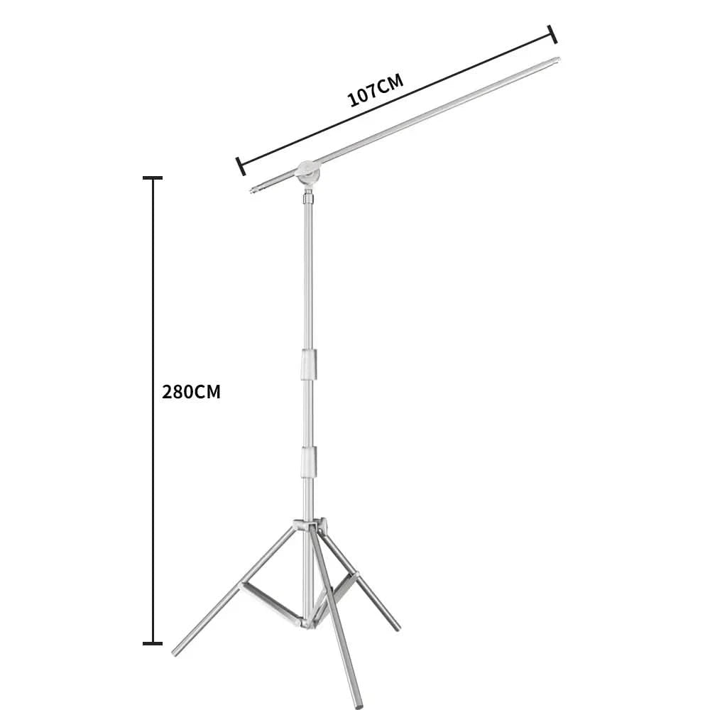 Super stabiles Stativ aus Edelstahl 2,8 m klappbares Beleuchtungsstativ Fotografie für Fülllicht Spotlicht Softbox Fotostudio