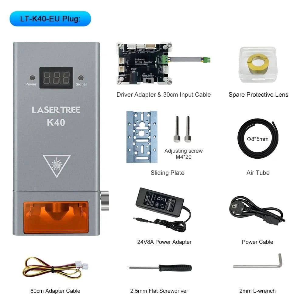 LASER TREE 10W 20W 30W 40W optischer Leistungslaserkopf mit Luftunterstützung 450nm Blaulicht TTL Modul für Lasergravur Schneidwerkzeug