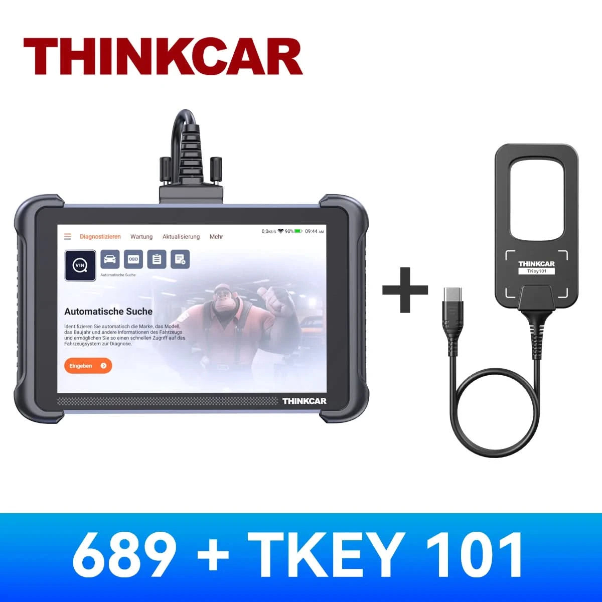 THINKCAR THINKSCAN 689 Professionelle Kfz-Diagnosetools CANFD DOIP Bidirektionale ECU-Codierung 34 Reset Vollsystem OBD2-Scanner