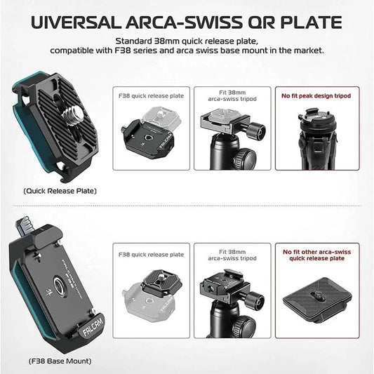 Ulanzi FALCAM F38 Universal Arca-Swiss Slot Quick Release System Plate Clamp Quick Switch Kit for DSLR Camera Gimbal Tripod