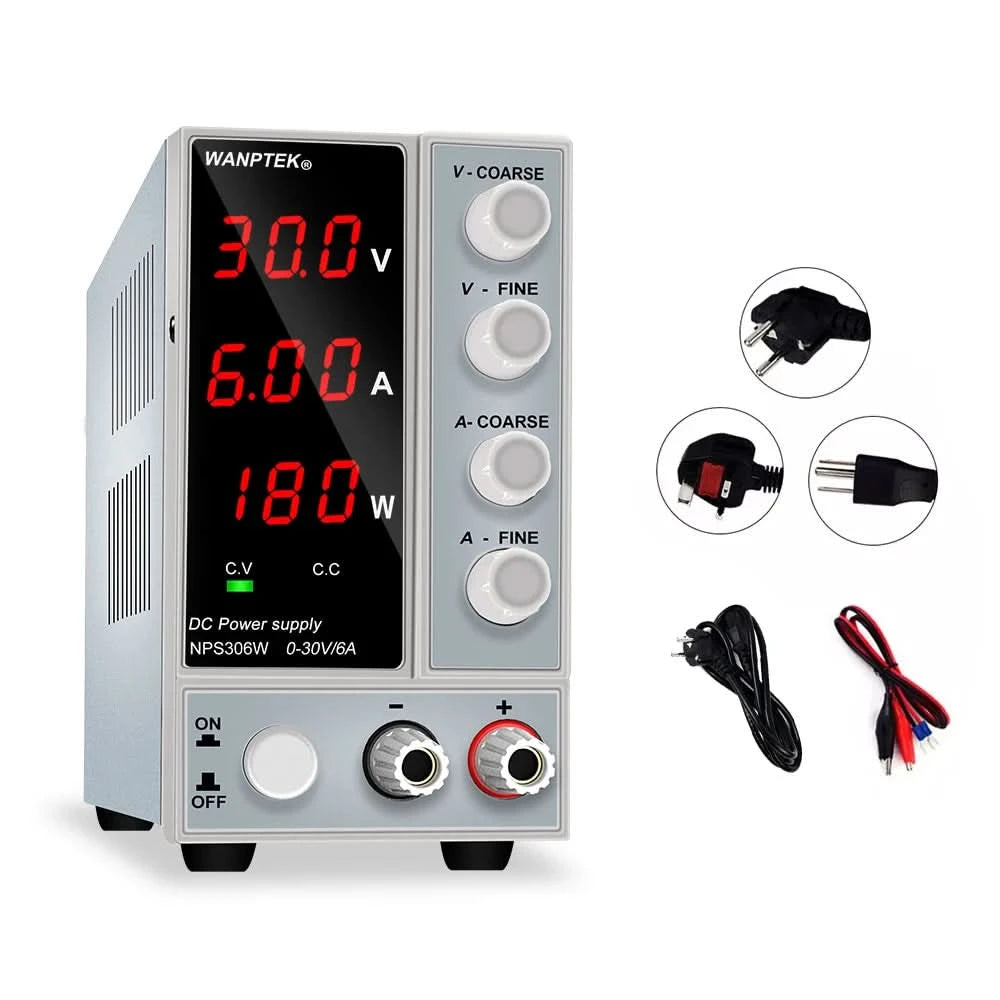 Wanptek Einstellbares Gleichstromnetzteil 30V 10A 60V 5A Labornetzgerät Stabilisiertes Netzteil Spannungsregler Schalter 220V