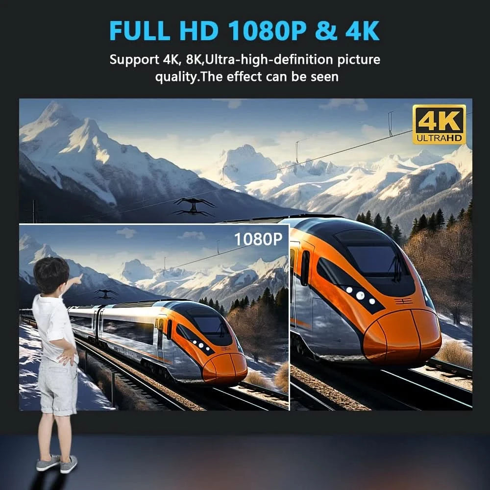 XIWBSY 1000ANSI Android Projektor 25000 Lumen 4K Autofokus/Trapezkorrektur Projektor Büro Video Heimkino Tragbarer Beamer Outdoor