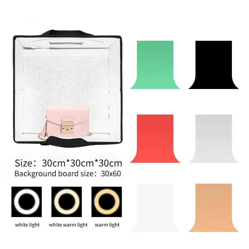 30/40/45 65 80cm Photography Tent Photo Light Studio SoftBox Portable Foldable Table Shoot Tents Kit With 5 Background Backdrop